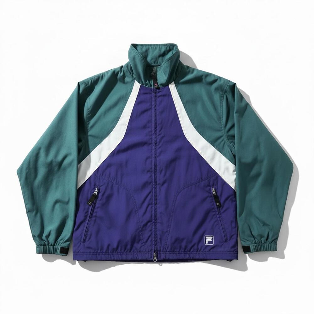 Vintage Y2K FILA Retro Colorblock Track Jacket Windbreaker Streetwear |  Small